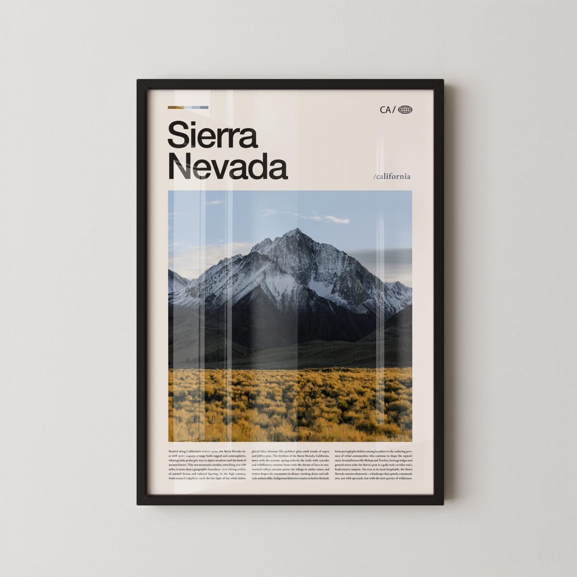 Sierra Nevada California Snow Peak Meadow Modern Photo Travel Wall Art