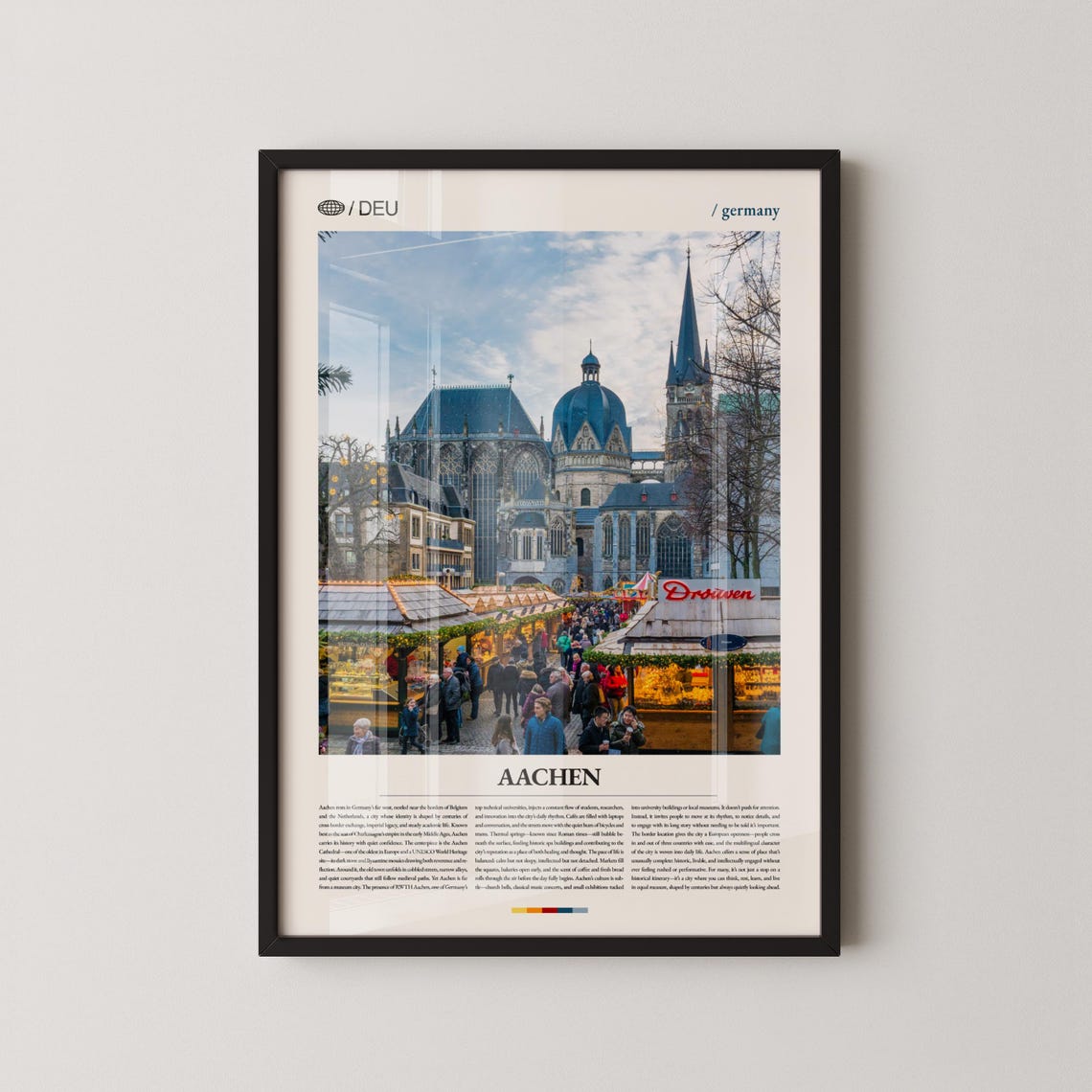 Aachen Germany Cathedral Square Daytime Market Travel Wall Art