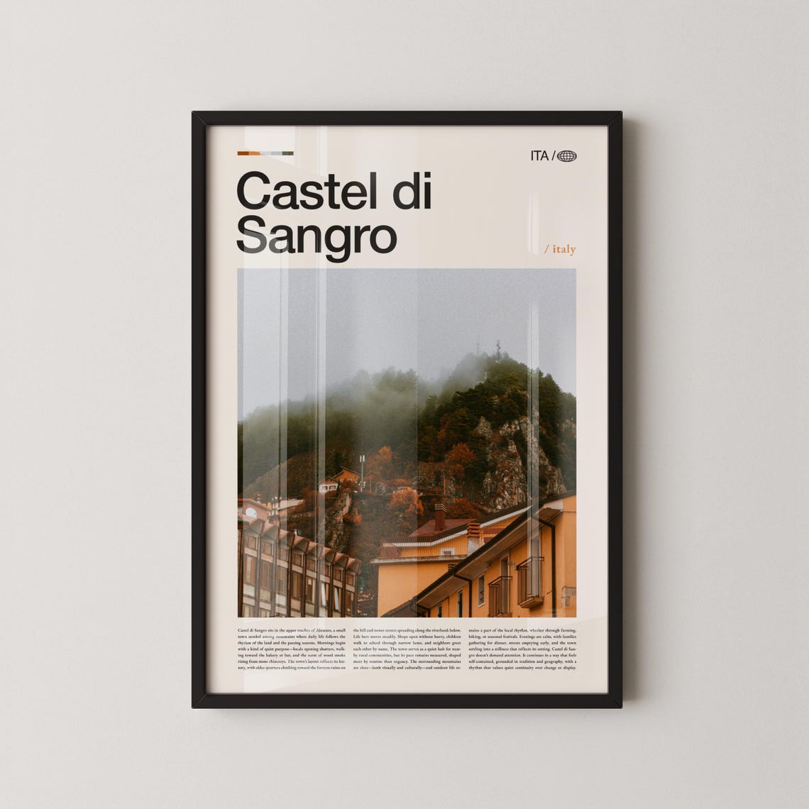 Castel Di Sangro Italy Misty Mountain Village Abruzzo Photo Poster