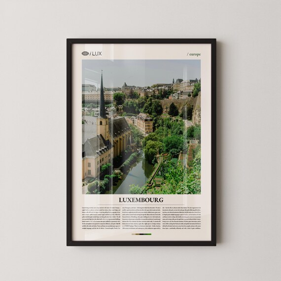 Luxembourg Old Town River Valley European Travel Photo Poster