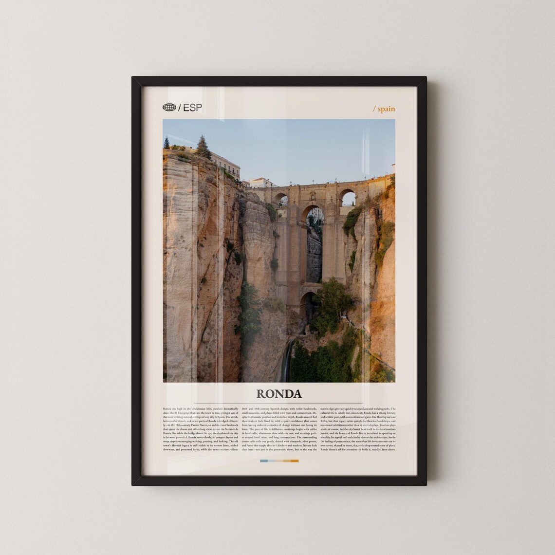 Ronda Puente Nuevo Stone Bridge Over El Tajo Gorge Travel Poster