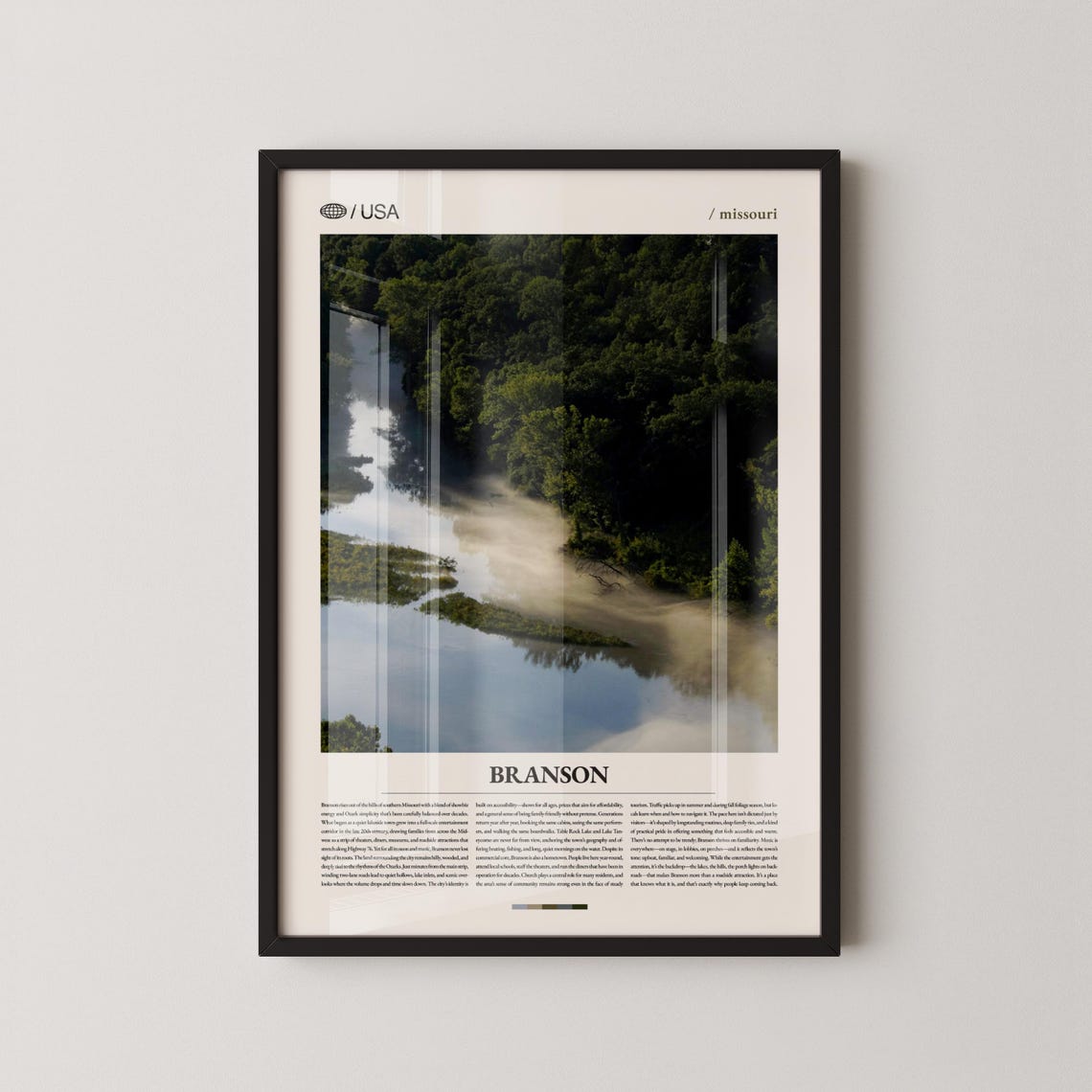 Branson Missouri USA Ozark River Reflection Aerial Photo Poster