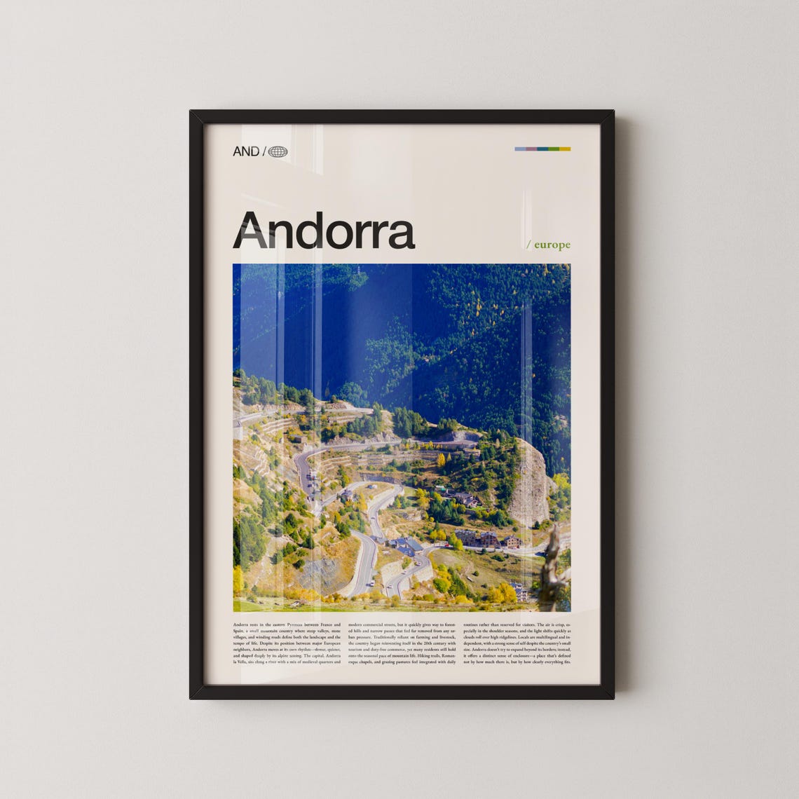 Andorra Europe Winding Mountain Road Photography Travel Poster