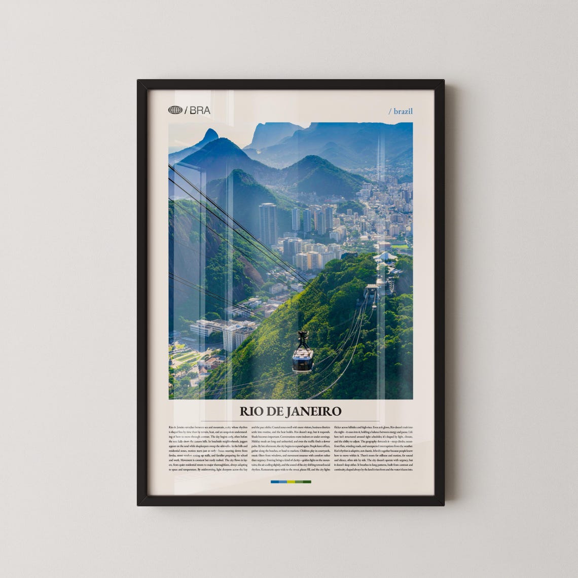 Rio de Janeiro Brazil Sugarloaf Cable Car Photo Travel Poster