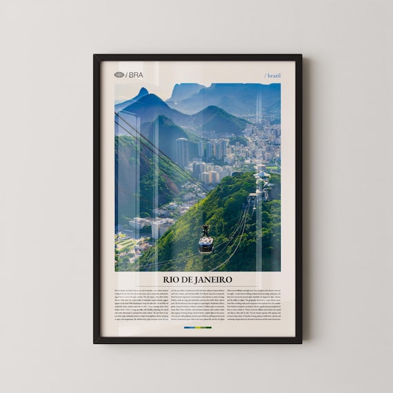Rio de Janeiro Brazil Sugarloaf Cable Car Photo Travel Poster