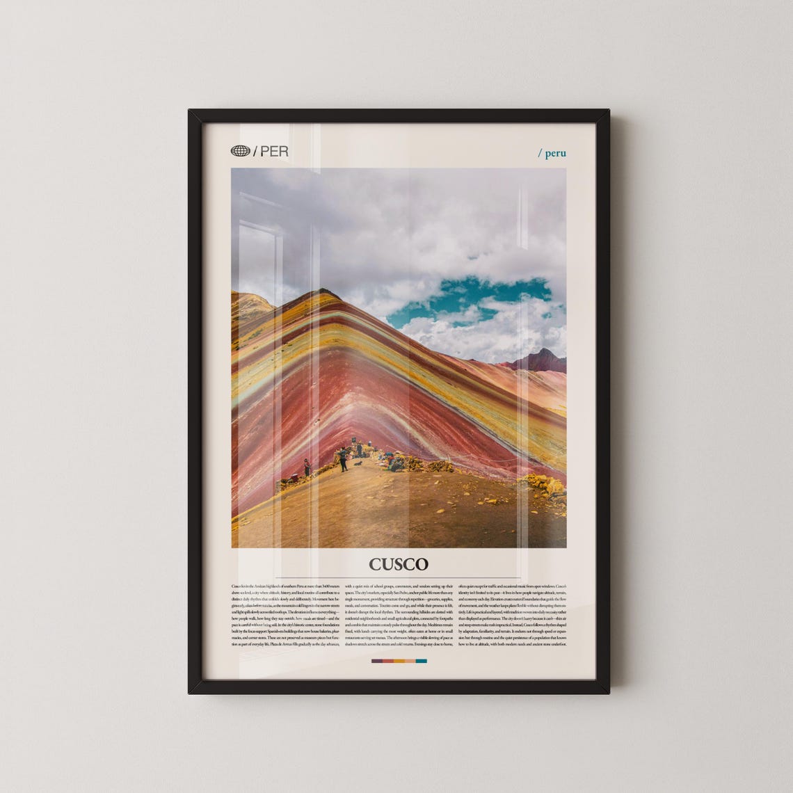 Cusco Peru Rainbow Mountain Vinicunca Andes Adventure Travel Poster