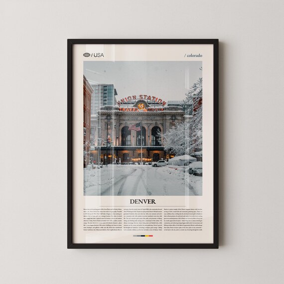 Denver Union Station Snowy Day Travel By Train Photo Art Poster