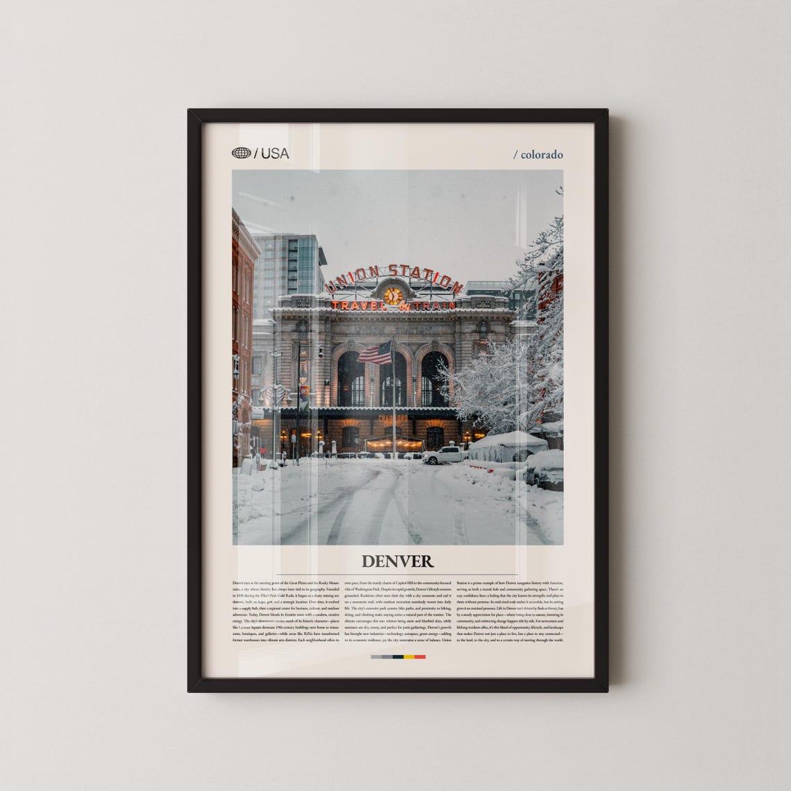 Denver Union Station Snowy Day Travel By Train Photo Art Poster