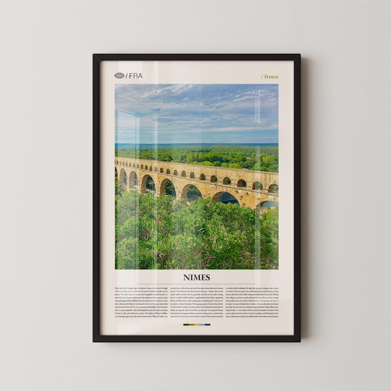 Nimes France Roman Pont Du Gard Aqueduct Travel Photo Poster