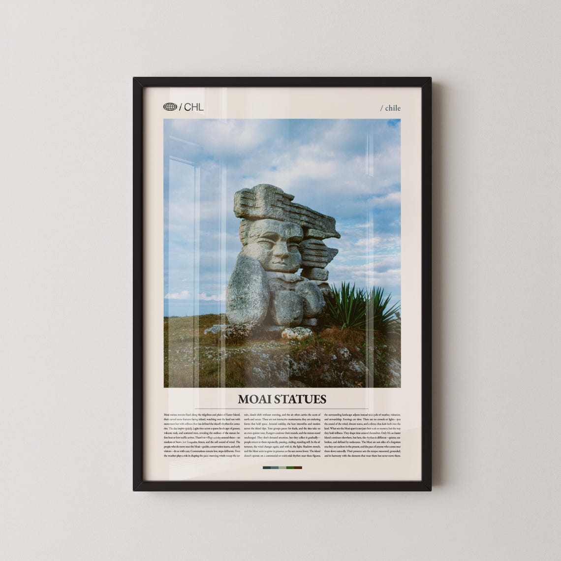 Moai Statues Easter Island Chile Landmark Photography Poster