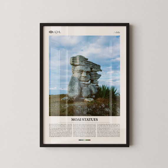 Moai Statues Easter Island Chile Landmark Photography Poster