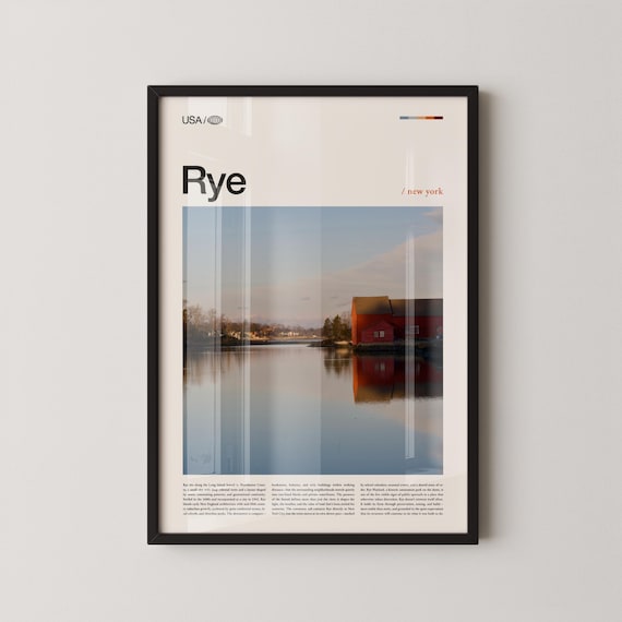 Rye New York Harbor Red Barn Sunset Reflection Calm Photo Poster