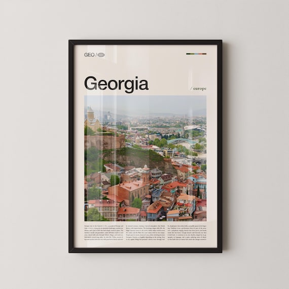 Georgia Country Tbilisi Old Town Aerial View Travel Photo Poster