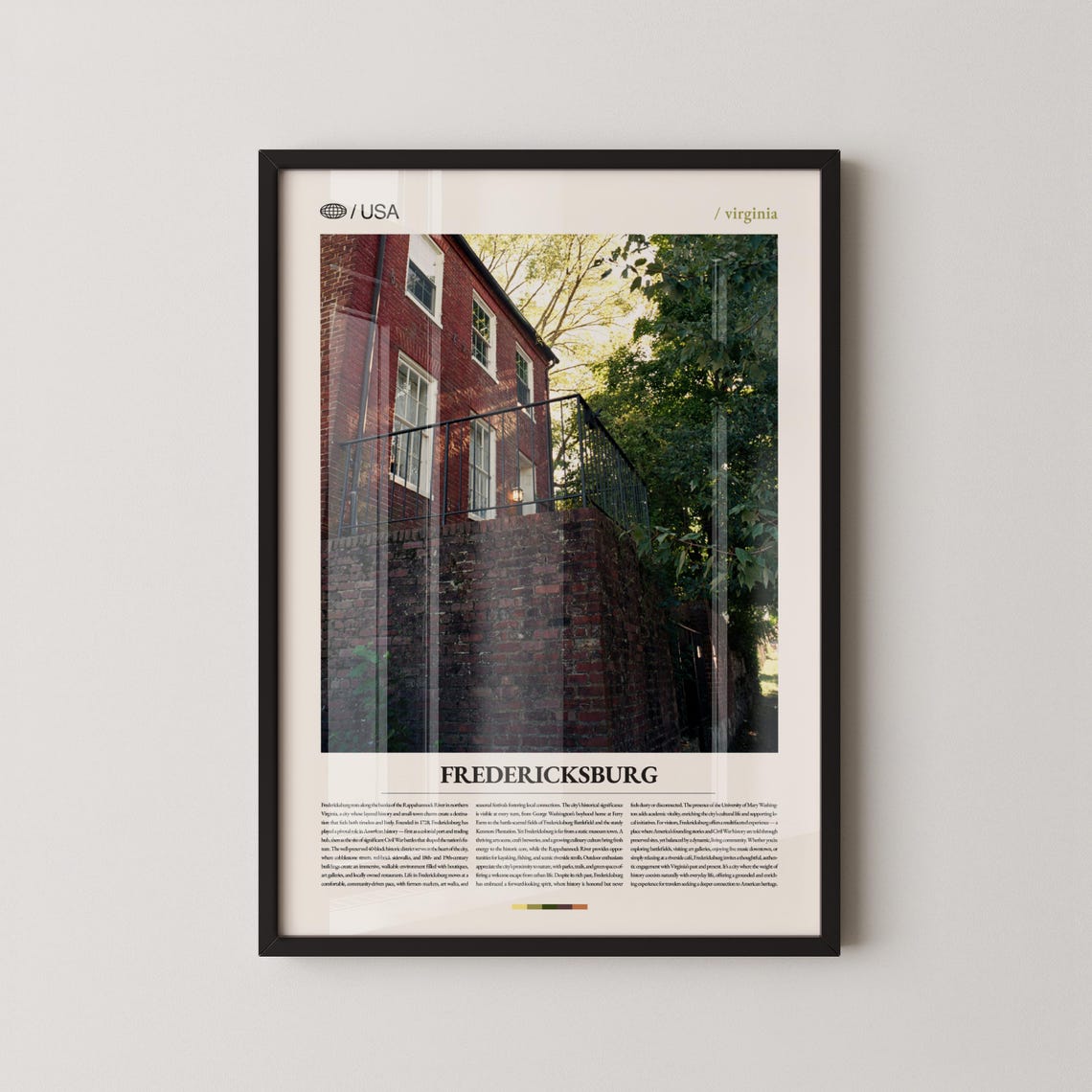 Fredericksburg Virginia Historic Red Brick House Photography Poster
