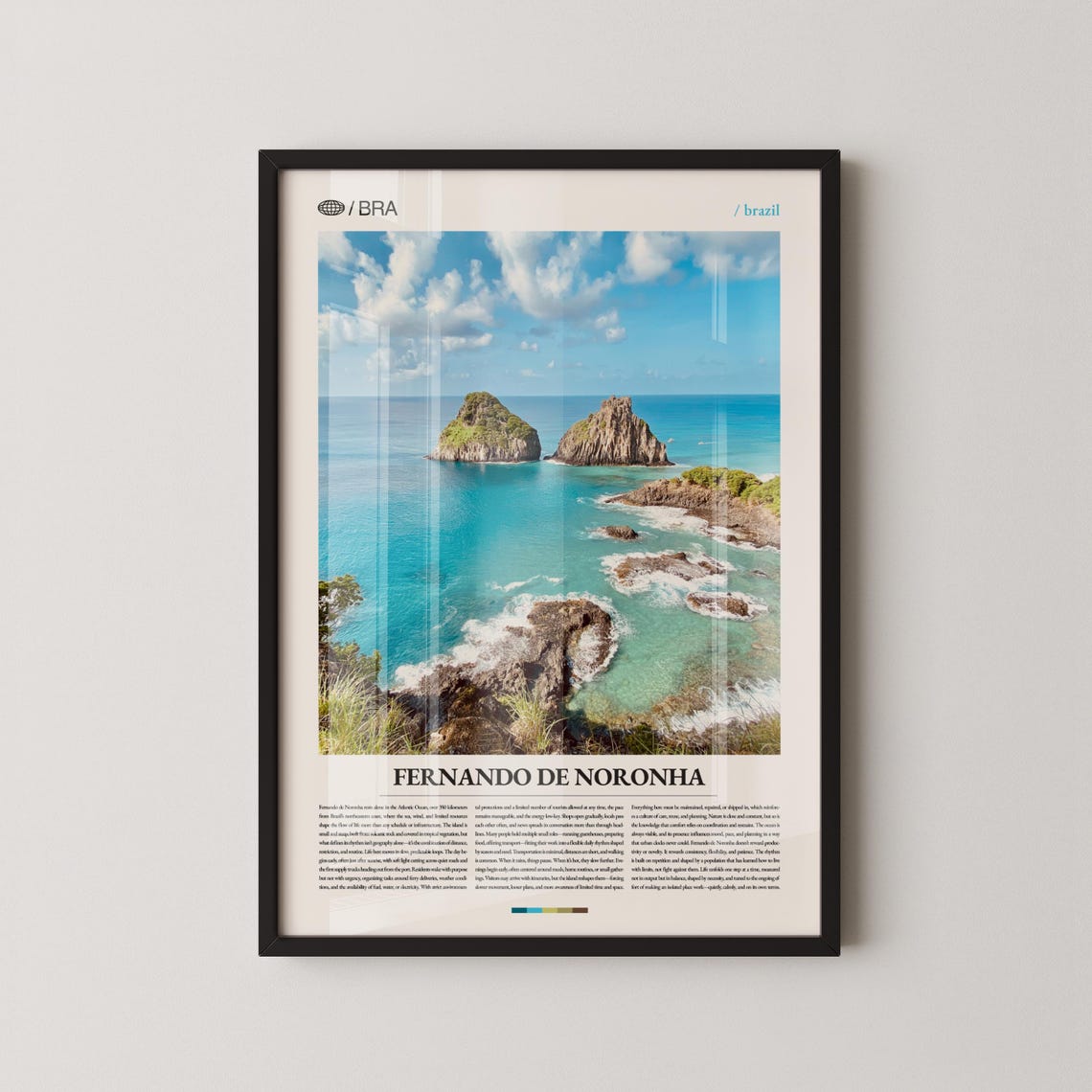 Fernando de Noronha Brazil Twin Islets Editorial Travel Poster