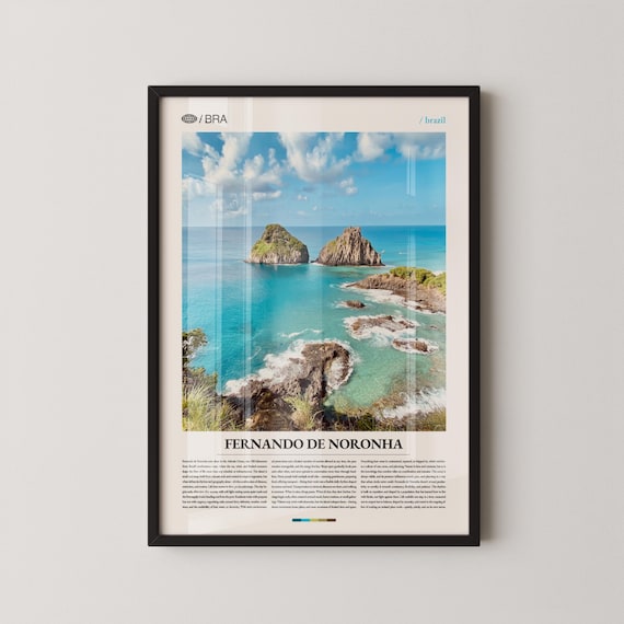 Fernando de Noronha Brazil Twin Islets Editorial Travel Poster