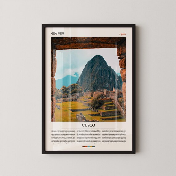 Cusco Peru Machu Picchu Framed Through Ancient Stone Window Poster
