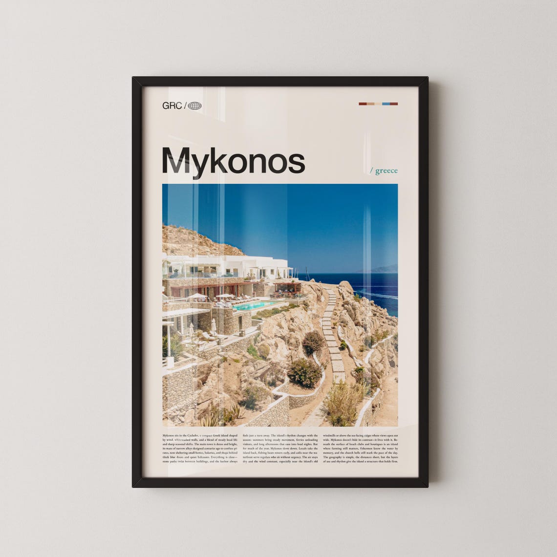 Mykonos Greece Aegean Coast Island Travel Photography Poster