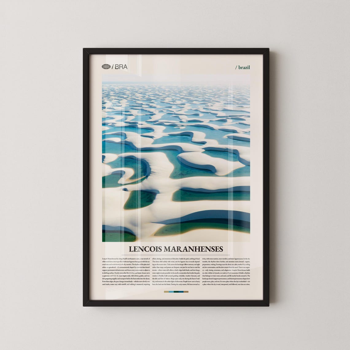 Lencois Maranhenses Brazil Sand Dune Lagoons Travel Poster Art