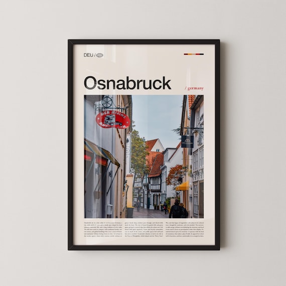 Osnabruck Germany Historic Street Photography Travel Art Poster