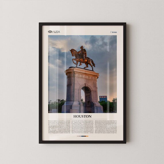Houston Texas Sam Houston Equestrian Monument City Travel Poster