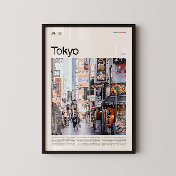 Tokyo Japan Vibrant Neon Street Signs Daytime Photo Travel Poster