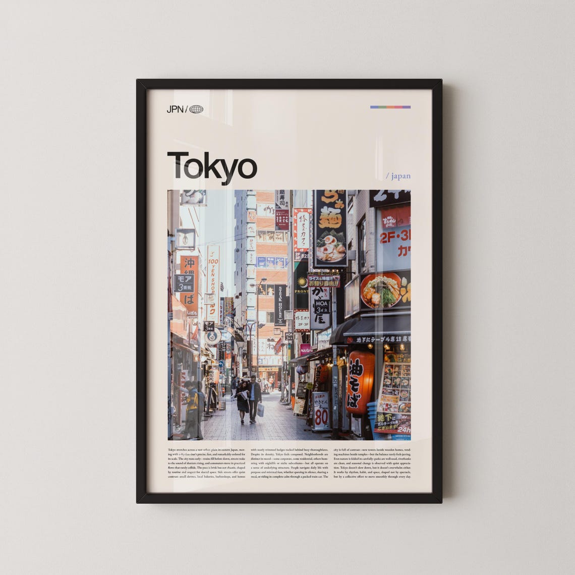 Tokyo Japan Vibrant Neon Street Signs Daytime Photo Travel Poster