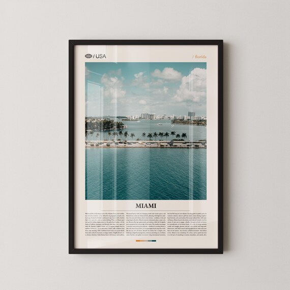 Miami Print Florida Wall Art Poster Photo South Beach Ocean Drive Wynwood Walls Biscayne Bay Little Havana