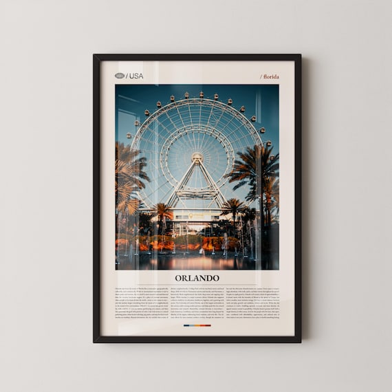 Orlando Florida Ferris Wheel Icon Park Photography Travel Poster