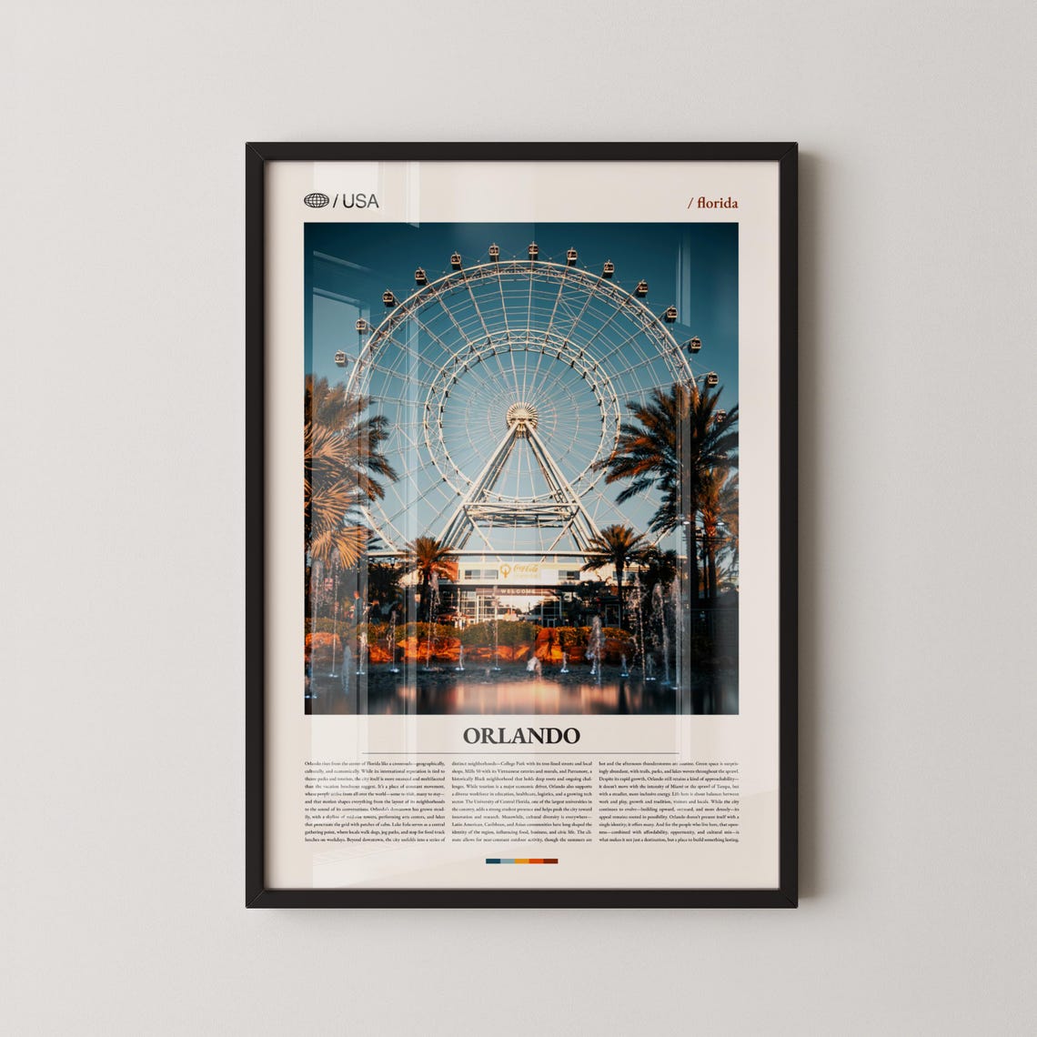 Orlando Florida Ferris Wheel Icon Park Photography Travel Poster