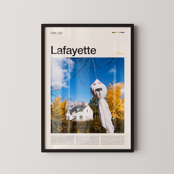 Lafayette Indiana Halloween Ghost Decoration Autumn Photo Poster
