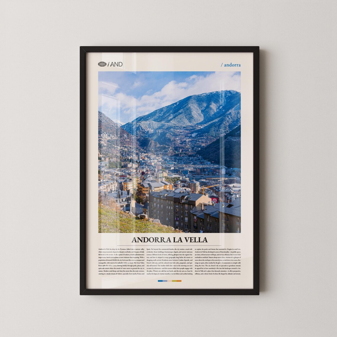 Andorra la Vella Pyrenees Mountain Valley Town Photo Travel Poster