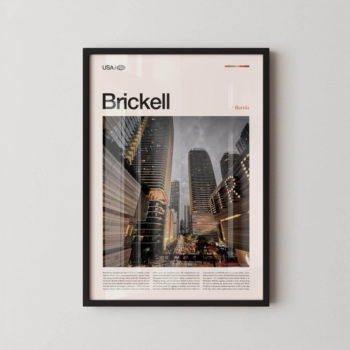 Brickell Florida Street View Looking Up Modern Towers Photo Poster