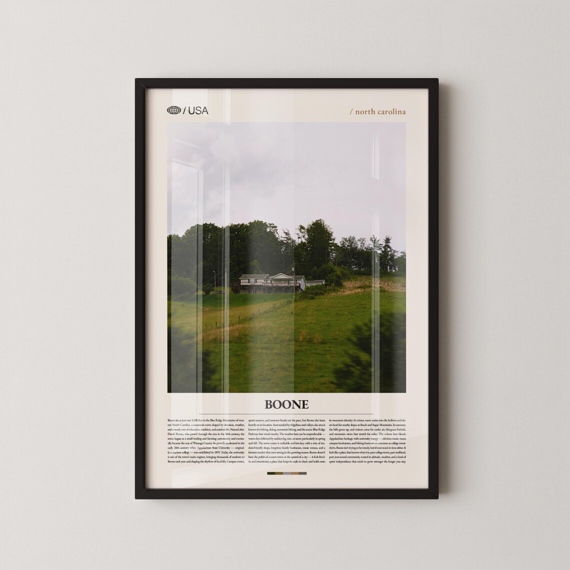 Boone North Carolina Countryside Farmhouse Travel Photography Poster