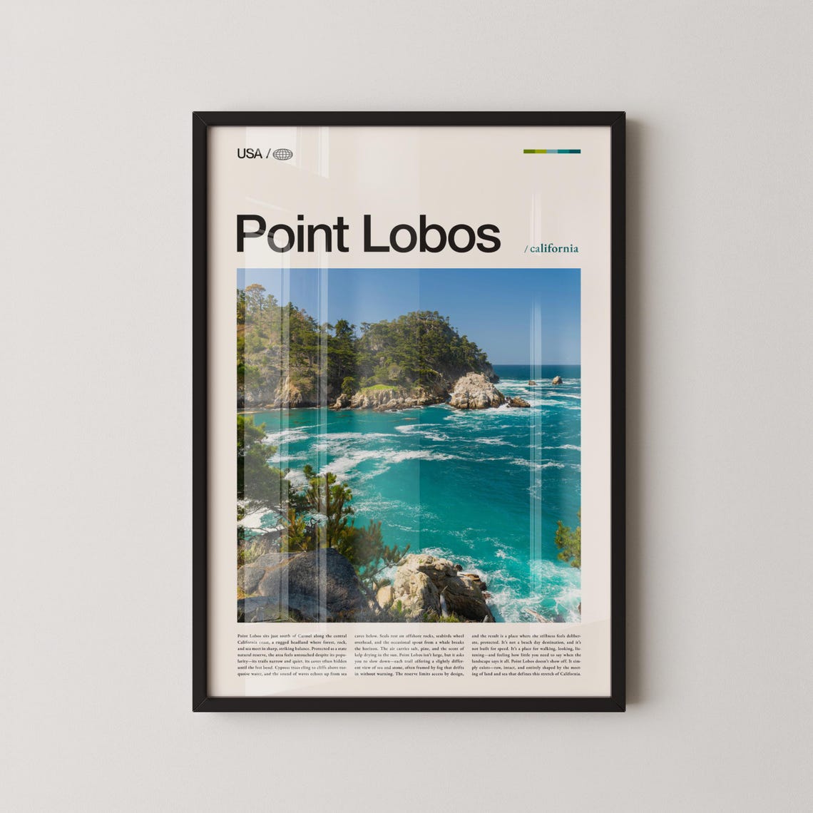 Point Lobos California Coastal Cliffs Beautiful Scenic Travel Poster