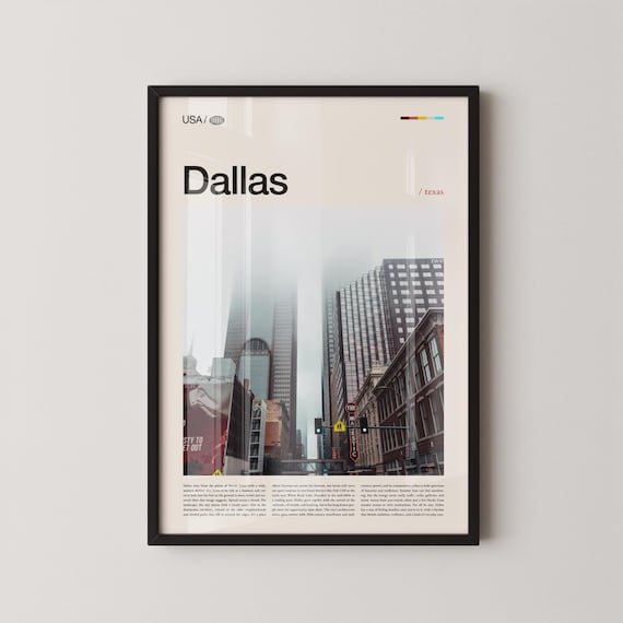Dallas Texas Downtown Skyscrapers Modern Editorial Photography Poster