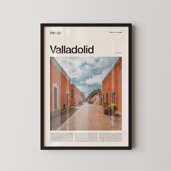 Valladolid Spain Terracotta Street Editorial Headline Photo Poster