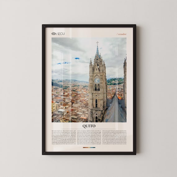 Quito Ecuador Basilica Tower Andean Cityscape Travel Photo Poster