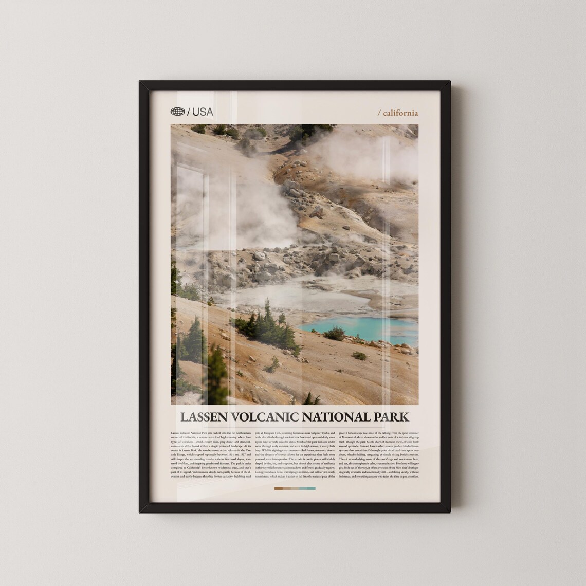 Lassen Volcanic National Park California Photo Poster Steam Vents Close Up