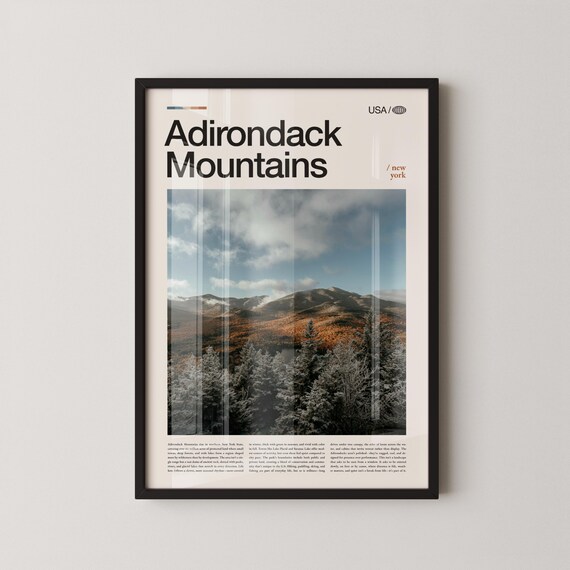 Adirondack Mountains New York Frosty Forest Winter View Poster