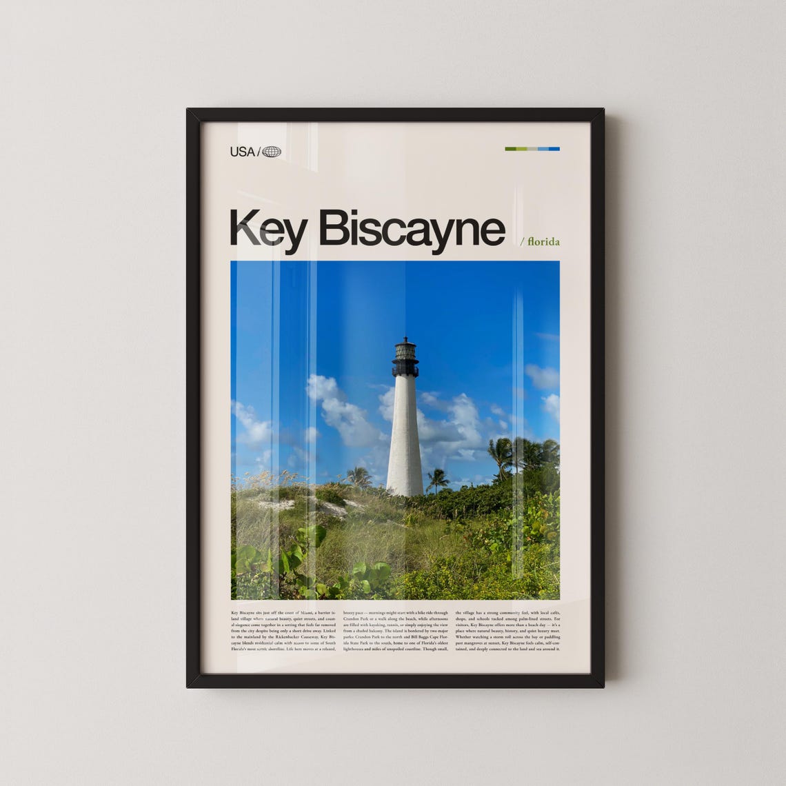 Key Biscayne Florida Historic Lighthouse Photo Travel Art Poster