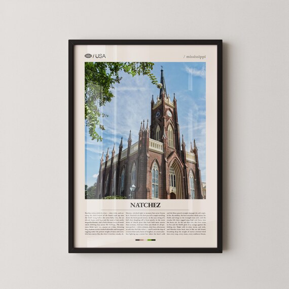 Natchez Mississippi Historic Basilica Church Editorial Photo Poster