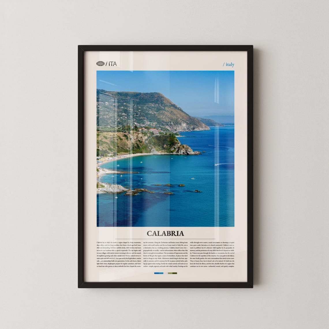 Calabria Italy Mediterranean Coastline Photography Travel Poster