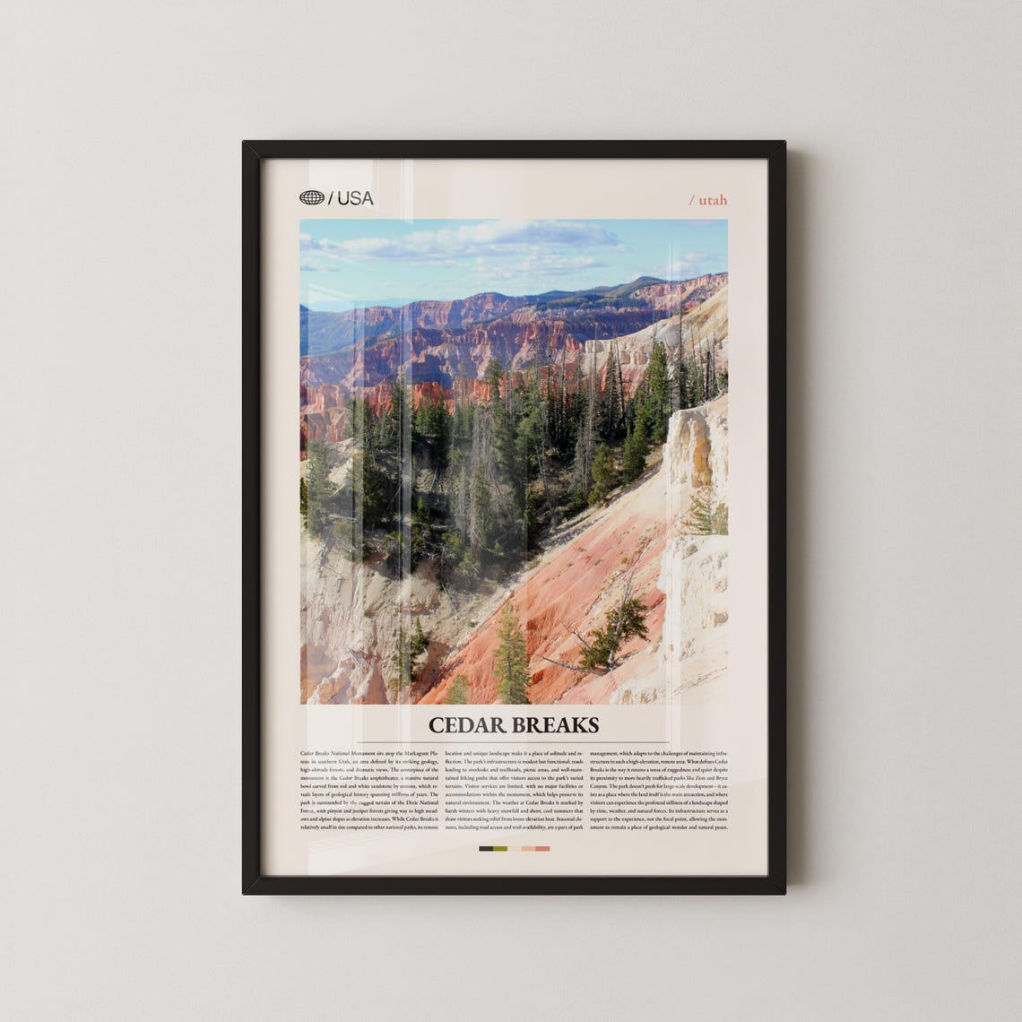 Cedar Breaks National Monument Utah Red Rock Canyon Travel Poster