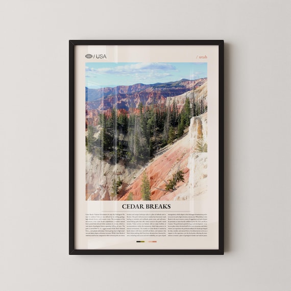 Cedar Breaks National Monument Utah Red Rock Canyon Travel Poster