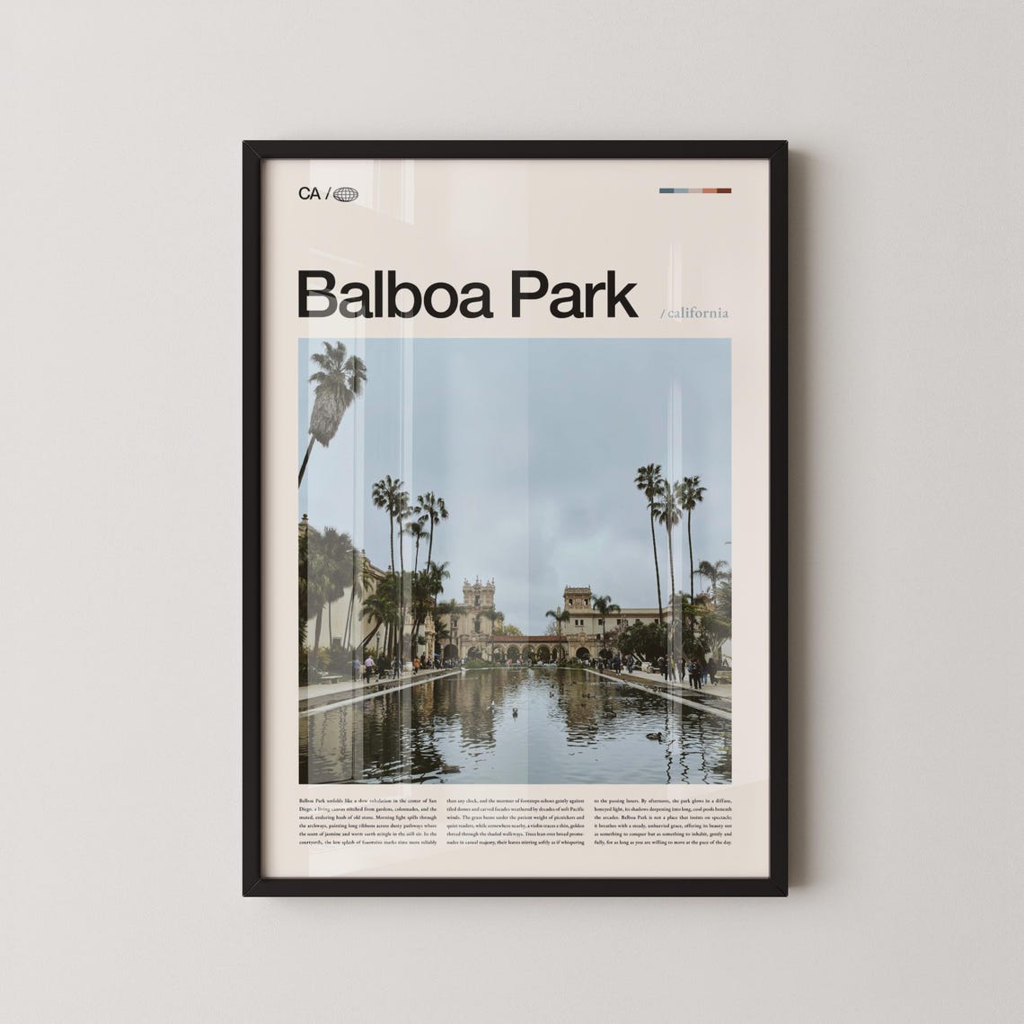Balboa Park San Diego Reflecting Pool Palm Trees Photo Poster