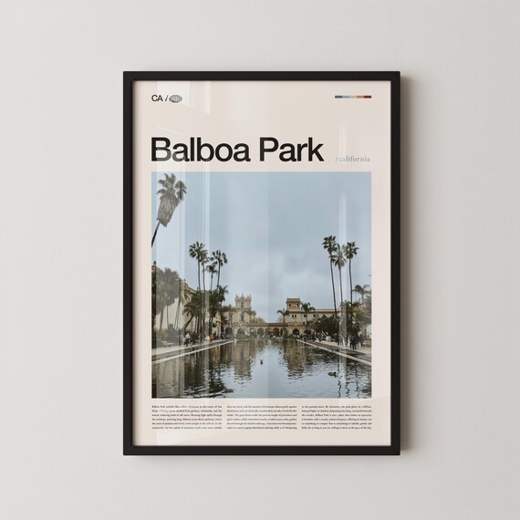 Balboa Park San Diego Reflecting Pool Palm Trees Photo Poster