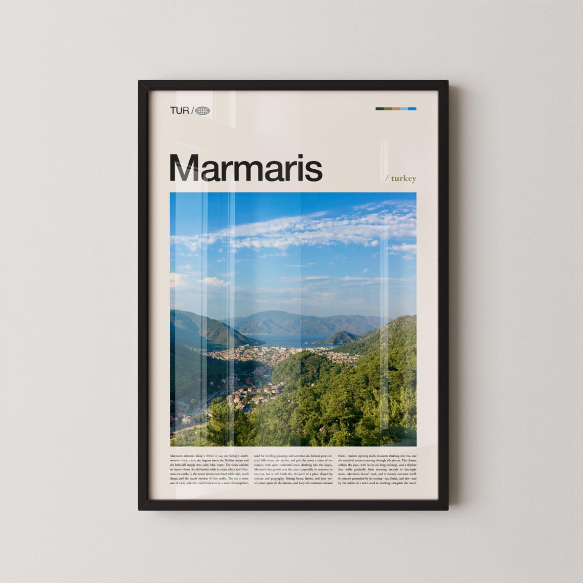 Marmaris Turkey Coastal Travel Poster Mediterranean Landscape View