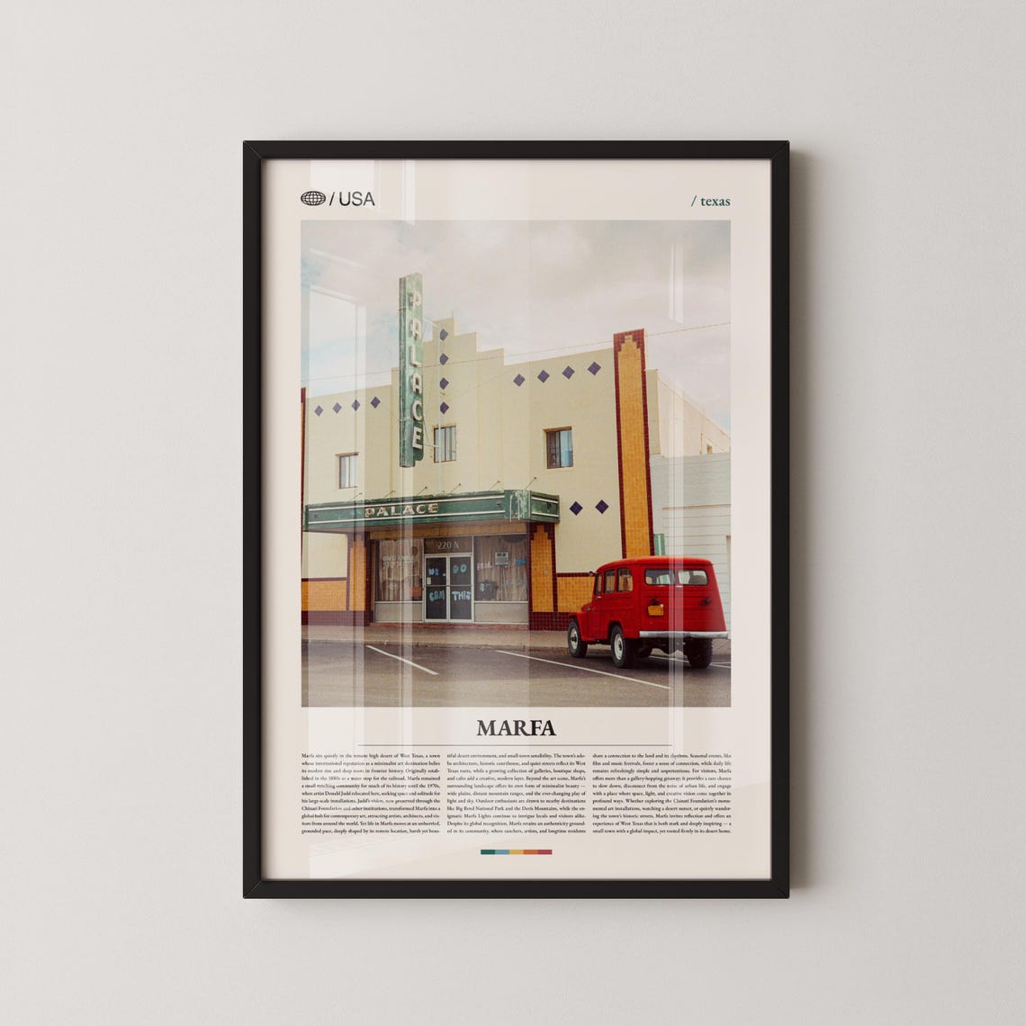 Marfa Texas Palace Theater Vintage Downtown Photography Poster