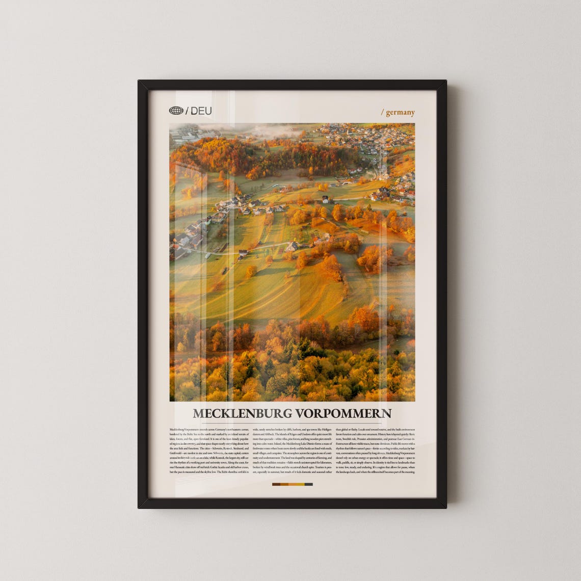 Mecklenburg Vorpommern Germany Autumn Landscape Travel Poster